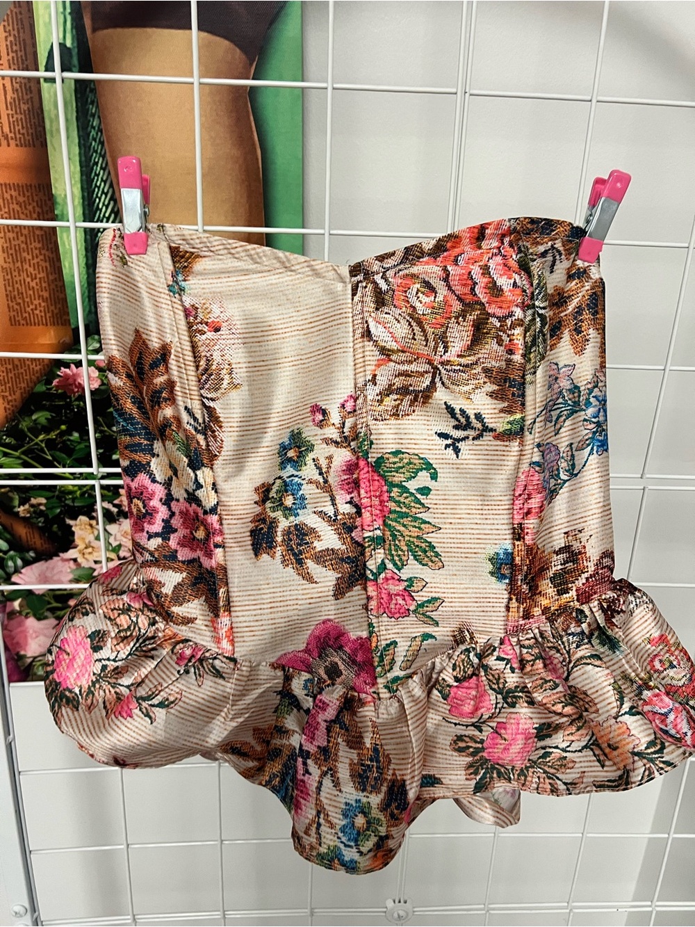 HEMANT & NANDITA Pink Floral Multicolor Women's tube top